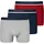 Boxershorts 3er Pack Blau Grau Rot M