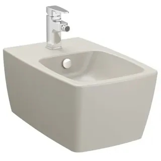 Vitra Metropole Wand-Bidet 5675B020-1046 36x56cm, Überlauf, 1 Hahnloch mittig, taupe matt