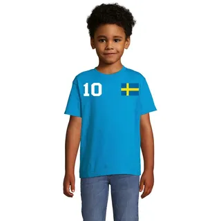 Blondie & Brownie T-Shirt Kinder Deutschland Germany Sport Trikot Fußball Meister WM EM blau 10 Jahre (130/140)