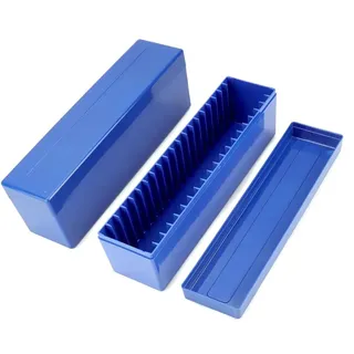 Cpolebev 2 Stück Münzbox Aus Kunststoff, Kompatibel mit 20 Münzhaltern, für Sammler, Münzaufbewahrung, Blau