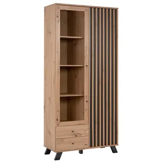 Finori Vitrine Medan 52A 92 x 40 x 198 cm Artisan Oak/Anthrazit