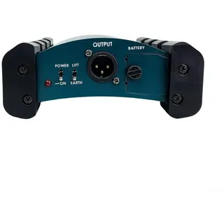 DI-Box, professioneller aktiver Audio-Impedanzwandler, Power Direct Injection Box für Bühnenstudio-Aufnahmen, Aluminium, blau