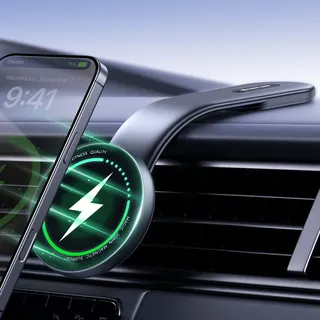 MAGIC JOHN für 15W Magsafe Autohalterung Biegsame Handyhalterung Auto Magsafe, Handyhalterung Auto mit Ladefunktion, 180° Verstellbarer Arm aus Aluminiumlegierung für iPhone 16/15/14/13/12