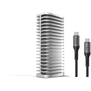 TERRAMASTER D1 SSD Pro M.2 NVMe-Gehäuse (80 Gbit/s, bis 7061 MB/s) - Vollaluminium mit Effizienter Kühlung, Geräuschlos - Kompatibel mit USB 4, Thunderbolt 5/4/3 (ohne Festplatte)