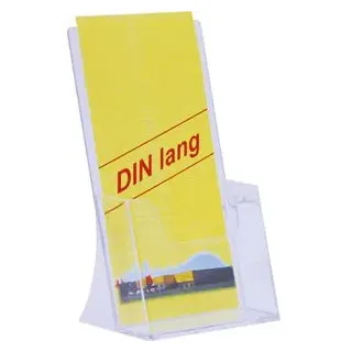 Böttcher-AG Prospekthalter transparent, Tischprospekthalter, Kunststoff, 1 x DIN lang