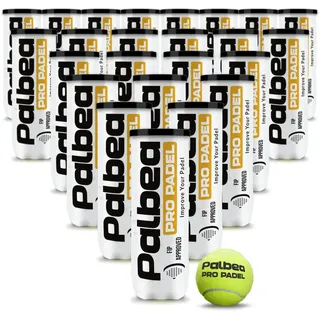 Palbea PRO Padel - FIP Zugelassene Padelbälle - 1 Karton x 24 Röhren - Padel Bälle mit HV Filz für Hohe Sichtbarkeit. Premiumqualität. Ideal für Training und Turniere. Langlebig und Schnell.