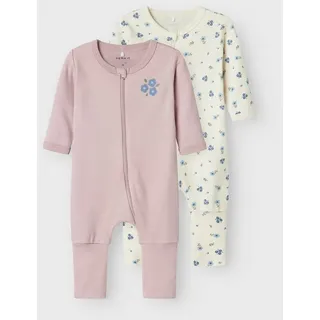 NAME IT Mädchen Strampler 2er Pack Reißverschluss in Rosa | Gr.: 86