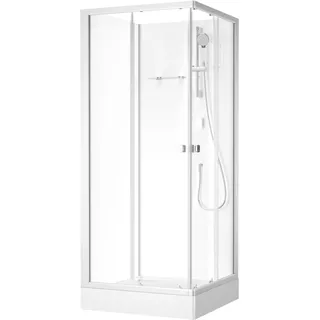 Marwell Fresh Shower Square Komplettdusche mit Gleittüren 85 x 205 cm Duschkabine Silber