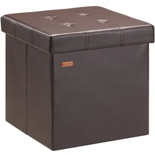 CASARIA Sitzhocker mit Stauraum Kunstleder 38 x 38 x 38 cm Braun