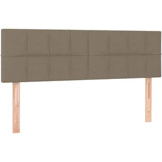 vidaXL Kopfteil 2 STK., Bettkopfteil mit Holzbeinen, Höhenverstellbar Polsterkopfteil für Bett, Betthaupt Bettzubehör Schlafzimmer, Taupe 72x5x78/88cm Stoff