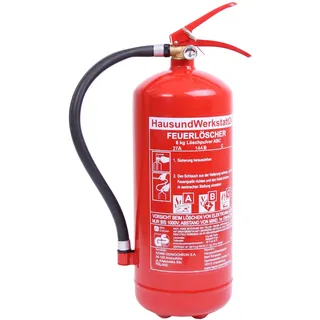 6 kg Pulver Feuerlöscher 12 LE mit Manometer (Dauerdrucklöscher GP-6X Instandhaltungsnachweis Feuerlöscher-Tauschsystem)