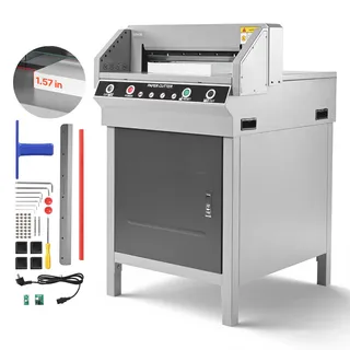 Vevor elektrische Papierschneidemaschine Hochleistungs-Papierschneider, 45 cm Schnittbreite, 4 cm Schnittstärke, große elektrische Guillotine mit Infrarotfunktion & Ersatzklinge 500 W