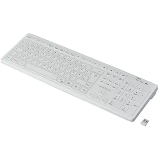 Renkforce RF-WRK-300 Kabellos Hygiene-Tastatur Deutsch, QWERTZ Weiß (matt) Spritzwassergeschützt