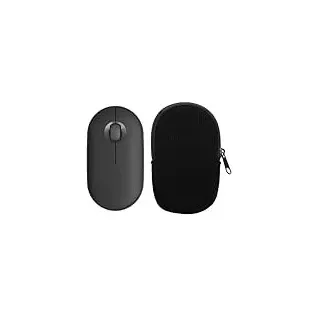 kwmobile Maus Tasche kompatibel mit Logitech Pebble Mouse 2 M350s / M350 Hülle - Case für Bluetooth Maus aus robustem Cord und Neopren Stoff - Schwarz