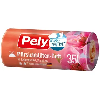 Pely Zugbandbeutel Klimaneutral mit Pfirsichblütenduft 35L 12 Stück