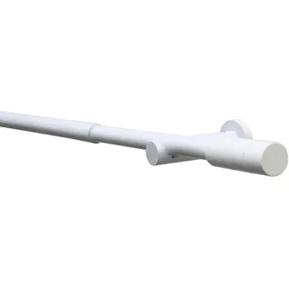 GARDINIA Vorhangstange Set Metall 1-läufig Ø 19 mm 120 cm Weiß