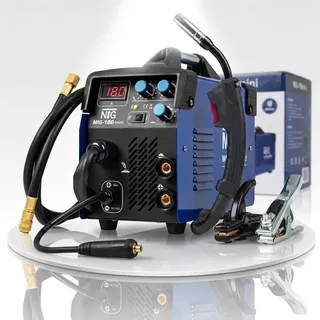 Inverter Schweißgerät MIG-180mini | Multifunktionsgerät | 180 Ampere | Fülldraht ohne Gas | FLUX | Schutzgas | Elektrode | MMA | E-Hand | MIG | MAG | E-Hand | Digitalanzeige | IGBT