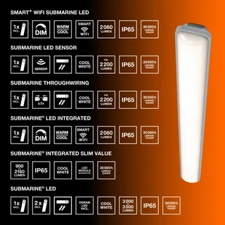Osram Feuchtraumleuchte 120cm grau IP65 inkl. neutralweißem Licht