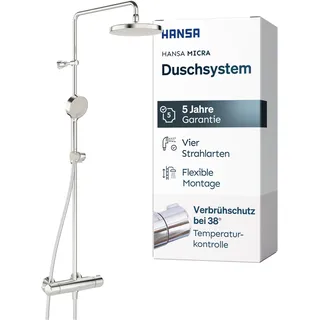 Hansa Micra Duschsystem mit Thermostat Chrom 44350130