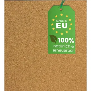 EKB Korkplatte 91,5x61cm 5mm stark I Natürliche Presskorkplatte für Pinnwand, Wanddekoration oder Schallschutz Akustikplatte I Umweltfreundliches DIY-Projektmaterial zum Basteln & Modellbau
