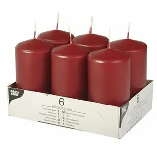 Papstar Stumpenkerze 6 x 11,5 cm 6 St. bordeaux