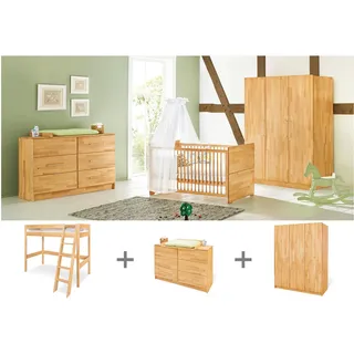 Pinolino Jugendzimmer-Set „Natura” extrabreit groß mit Hochbett, 3-tlg.