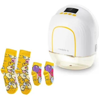Set Medela Melody InBra Tragbare Einzelmilchpumpe + Medela Mama-Baby-Socken, Limitiert, von Schweizer Künstlerin Yael Anders, Teil der Kampagne „With You, Every Step of the Way”