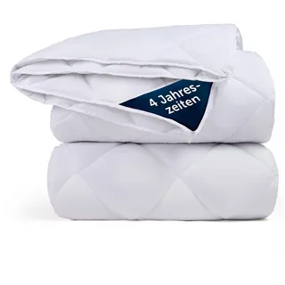 Blumtal Vierjahreszeitendecke, Weiß, Textil, Füllung: Polyester, Rechteckig, 155x220 cm Oeko-Tex® Standard 100, Schlaftextilien, Bettdecken, 4 Jahreszeiten Bettdecken