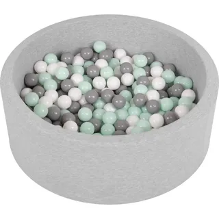 Selonis Bällebad Bällepool Für Baby Kinder 90X30cm/200 Bälle Rund Hellgrau: