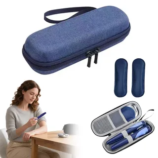 Insulin Kühltasche mit 2 Kühlakkus – Kompakte Insulin Pen Tasche für unterwegs, Tragbare Insulin Kühlbox für Reisen, Medikamententasche mit Kühlfunktion für Insulin & Arzneimittel, Blau
