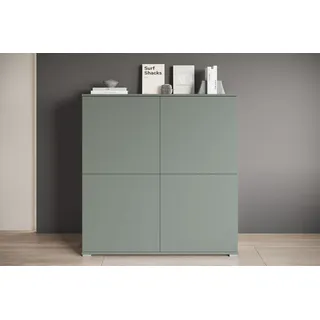 OTTO home PC-Schrank OTTO HOME "Kenia, Sekretär, Home Office", salbei, B:120cm H:125cm T:39,5cm, Sekretäre, Mit Push-to-open, Tastaturauszug und praktischem Stauraum