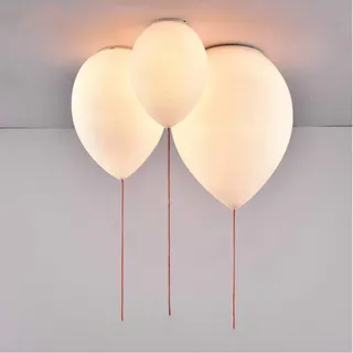 Weiße Ballon-Deckenleuchte Einfache schöne Deckenleuchte, ovales Glas Dekorativer Kronleuchter für Wohnzimmer, Schlafzimmer, Kinderzimmer, Jungen, Mädchen, mit 7W Glühbirne