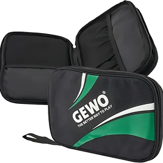 Gewo Doppelhülle Master - Tischtennisschläger-Hülle für 2 Schläger - Nylon Tischtennis-Tasche mit gepolsterten Schlägerfächern - Rundum-Schlägerschutz mit Trageschlaufe, 32cm grün