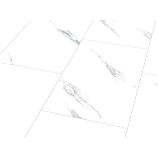 Check Klick-Vinyl CHECK One Alsberg Marmor 2157 Hochglanz-Fliese XL inkl. Trittschall Standard -1m2 - Weiß