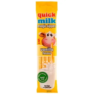 QUICK MILK - Vanilla - Trinkhalme mit Vanillegeschmack - 30 g