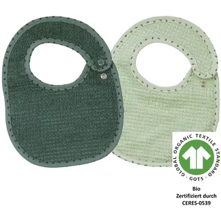 Wörner Lätzchen WÖRNER "at home Druckknopflatz 22x29 cm 2er Set", Baby, grün, Baumwolle, Lätzchen, Biobaumwolle, maschinenwaschbar, trocknergeeignet