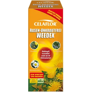 Celaflor Rasen-Unkrautfrei Weedex, 400ml Konzentrat - Unkrautvernichter gegen schwer bekämpfbare Unkräutern im Rasen