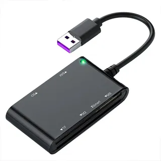 Fegtrtyoa USB 3.0 Multi-Kartenleser 6 in 1 Smart/MS/M2/TF/SIM/SD Picture Card Reader USB3.0 Kartenleser