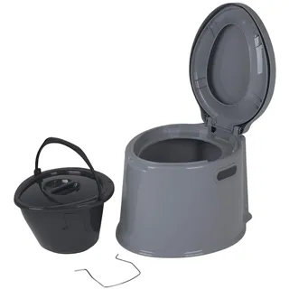 Bo-Camp Campingtoilette Kompost Eimer Toilette 7 L Grau