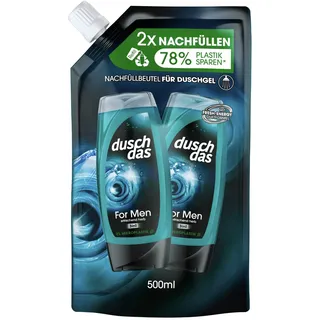 Duschdas For Men Nachfüllbeutel Duschbad mit Fresh-Energy-Duftformel sorgt für einen erfrischenden Start in den Tag 500 ml