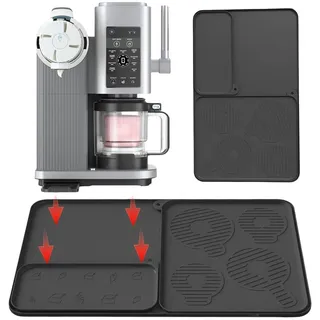 FORSMANO 3er Set Anti-Rutsch Abtropfmatte silikon, Abtropfmatte geschirr, für Ninja NC700 Eismaschine, Lebensmittelqualität, Schwarz