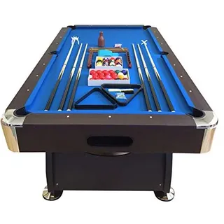 GRAFICA MA.RO S.R.L. Billardtisch Pool Billard oder Grün robust 150 kg 8 ft Tisch blau mit Zubehör