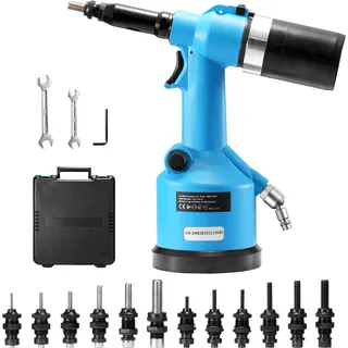 Vevor Druckluftnietgerät, pneumatisches Druckluftnietgerät, 20,2 kN Zugkraft, Blindnietpistolen-Werkzeugsatz, Hochleistungs-Lufthydraulik-Nietpistole für