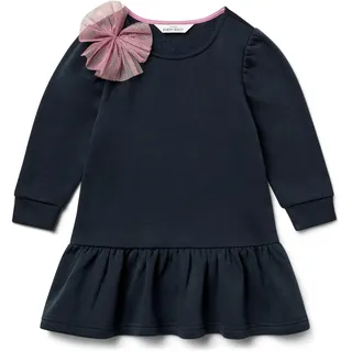 Tchibo - Kinder-Sweat-Kleid mit Schleife - Mädchen - Gr. 122/128 - dunkelblau