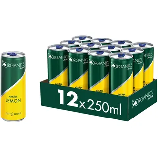 the organics by red bull Organics by Red Bull Easy Lemon - 12er Palette Dosen - Bio-Erfrischungsgetränke 100% natürliche Zutaten, EINWEG (12 x 250 ml)