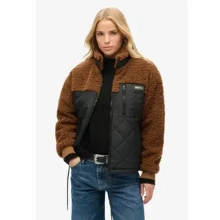 Superdry für Damen. W5011771A Hybrid-Fleecejacke Workwear braun (L), Lässig, Polyester, Nachhaltig