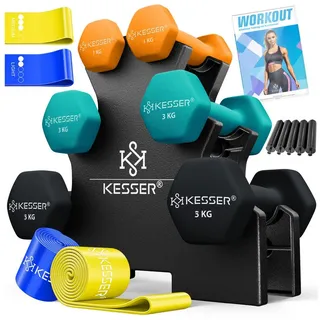 Kesser Hantel-Set Kurzhantel 18 kg rutschfeste Neopren