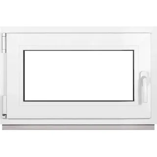 Framex Kellerfenster Fenster Kunststofffenster Weiß Breite x Höhe 75 x 40 cm (750 x 400 mm) 2fach (32 mm) Dreh Kipp DIN Links - Premium - Weiß