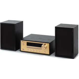 Auna Stereoanlage, Kompaktanlage mit CD-Player, Bluetooth, FM-Radio, Mini Stereoanlage mit Lautsprecher, Musikanlage mit AUX&USB, Fernbedienung,LED-Display,MP3&Streaming, Musik-Anlage Kompakt,Schwarz