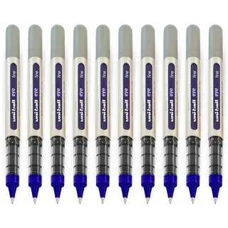 uni-ball - Uni Mitsubishi Pencil – 10 Eye-Fineliner-Stifte UB-157 – Tintenroller mit flüssiger Tinte blau – Spitze 0,7 mm – Schreiben Medium